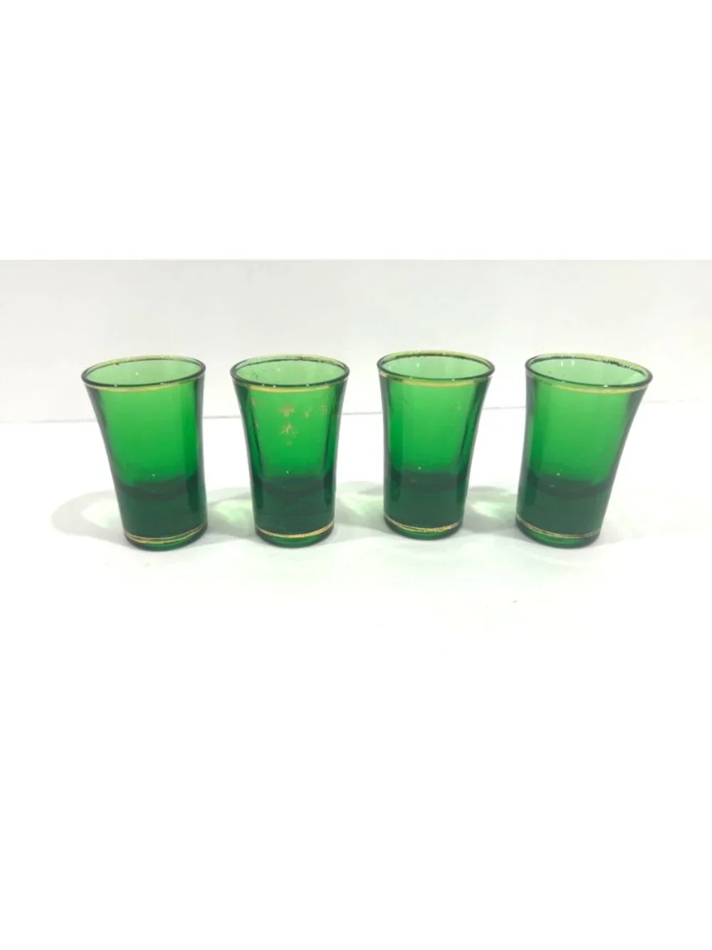 Vintage Cristallerie Artistiche DFP Emerald Green Decanter with 4 glasses,Italy